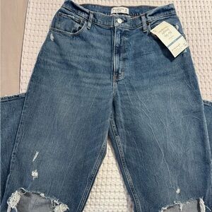 Abercrombie & Fitch High Rise Blue Distressed Jeans